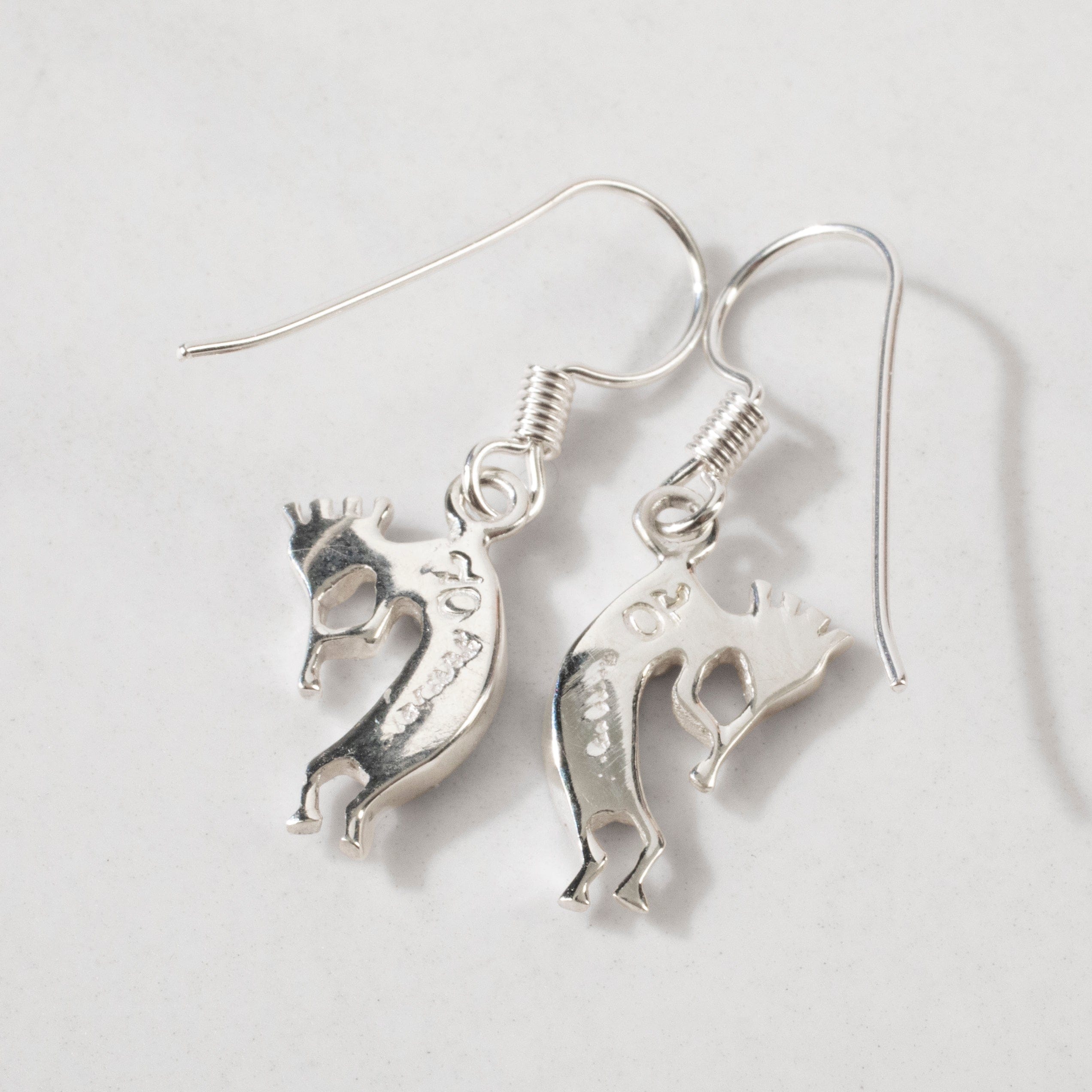 Kalifano Southwest Silver Jewelry Lapis Small Kokopelli 925 Sterling Silver USA Handmade Earring with French Hook NME.0607.LP
