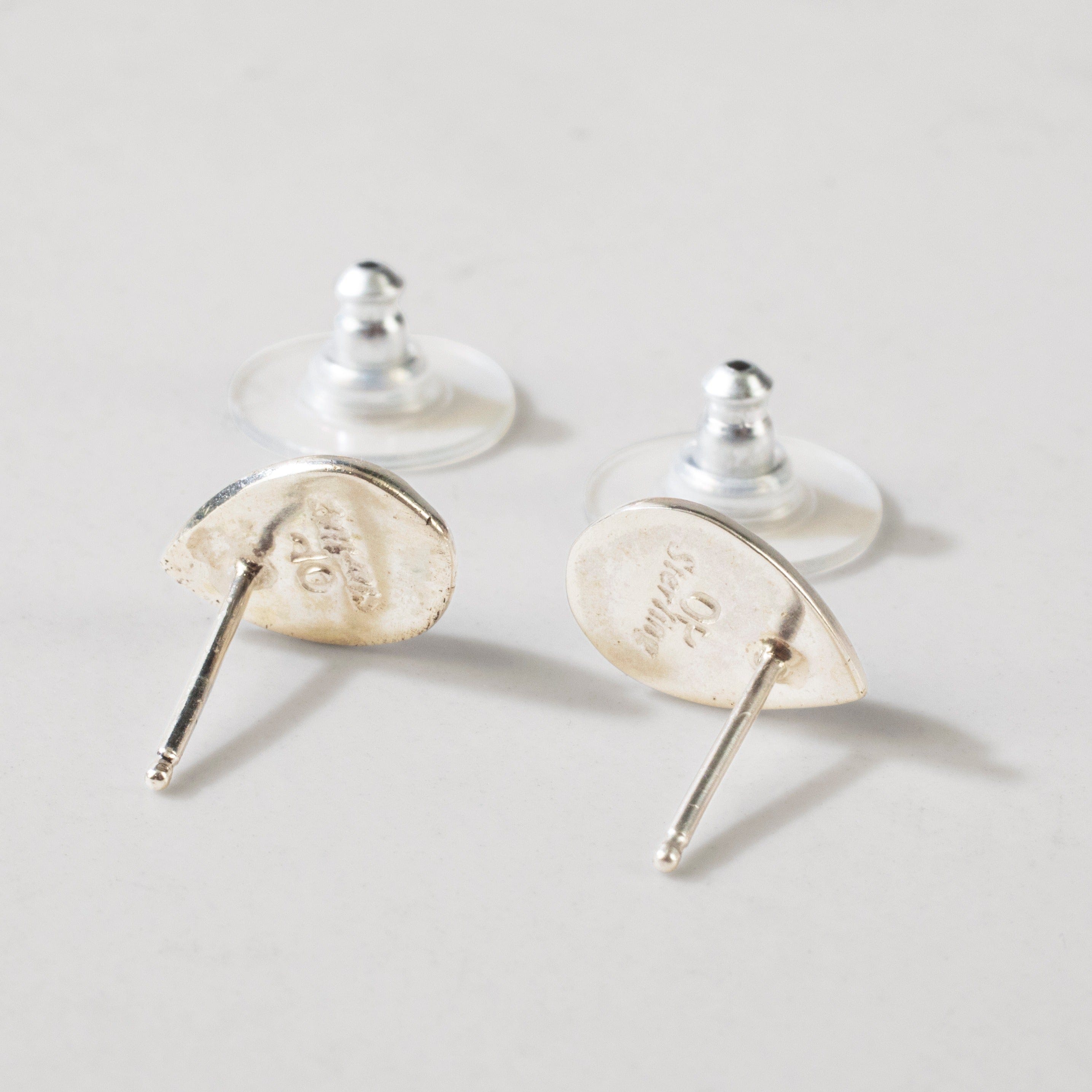 Kalifano Southwest Silver Jewelry Lapis Teardrop 925 Sterling Silver USA Handmade Earring with Stud Backing NME.0386.LP