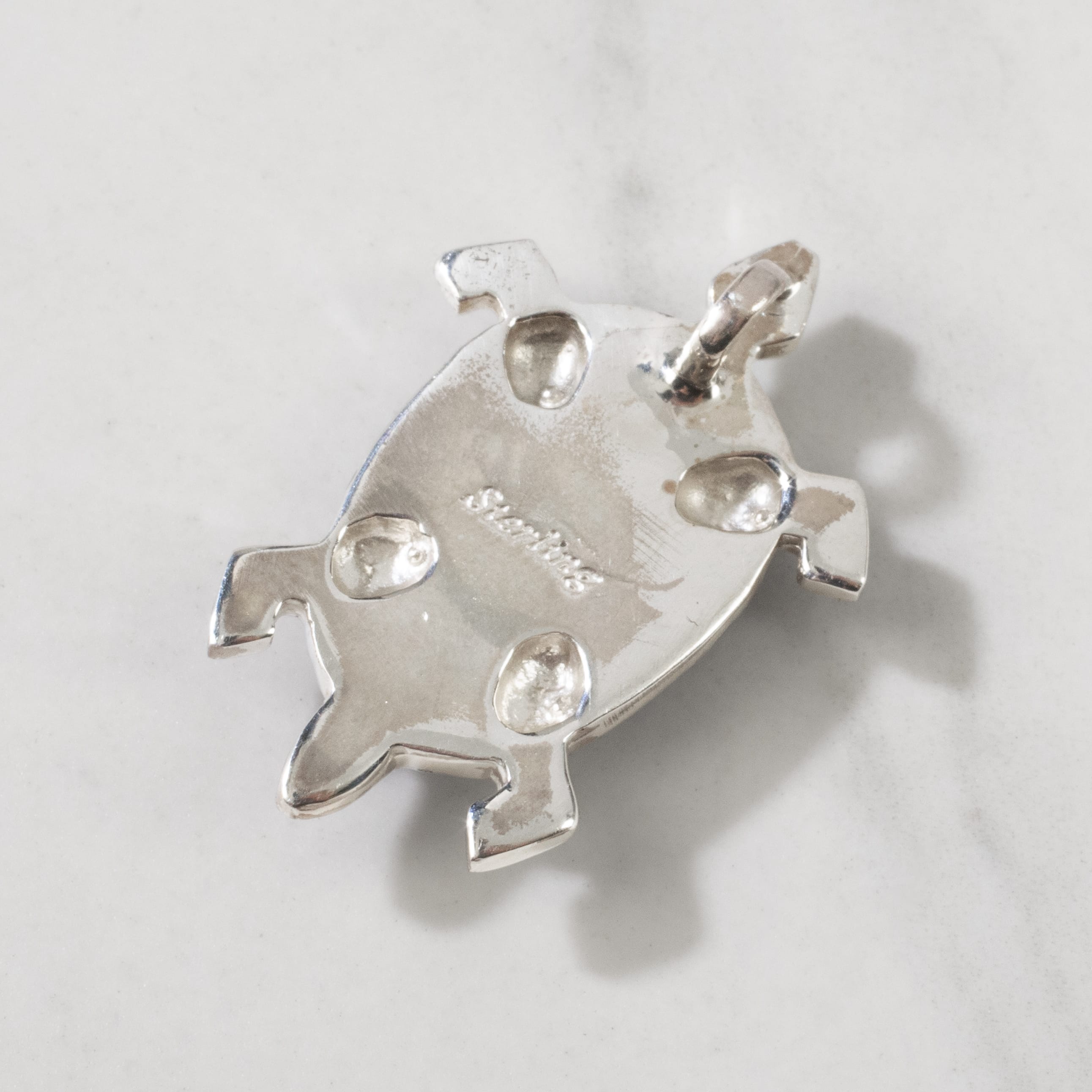 Kalifano Southwest Silver Jewelry Lapis Turtle 925 Sterling Silver Pendant USA Handmade with Opal Accent NMN.0894.LP