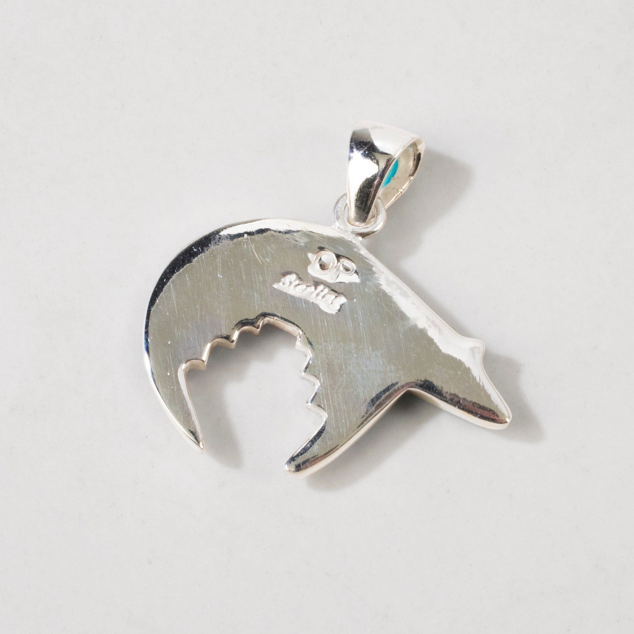 Kalifano Southwest Silver Jewelry Multi Gem Bear 925 Sterling Silver USA Handmade Pendant NMN.0755.MT
