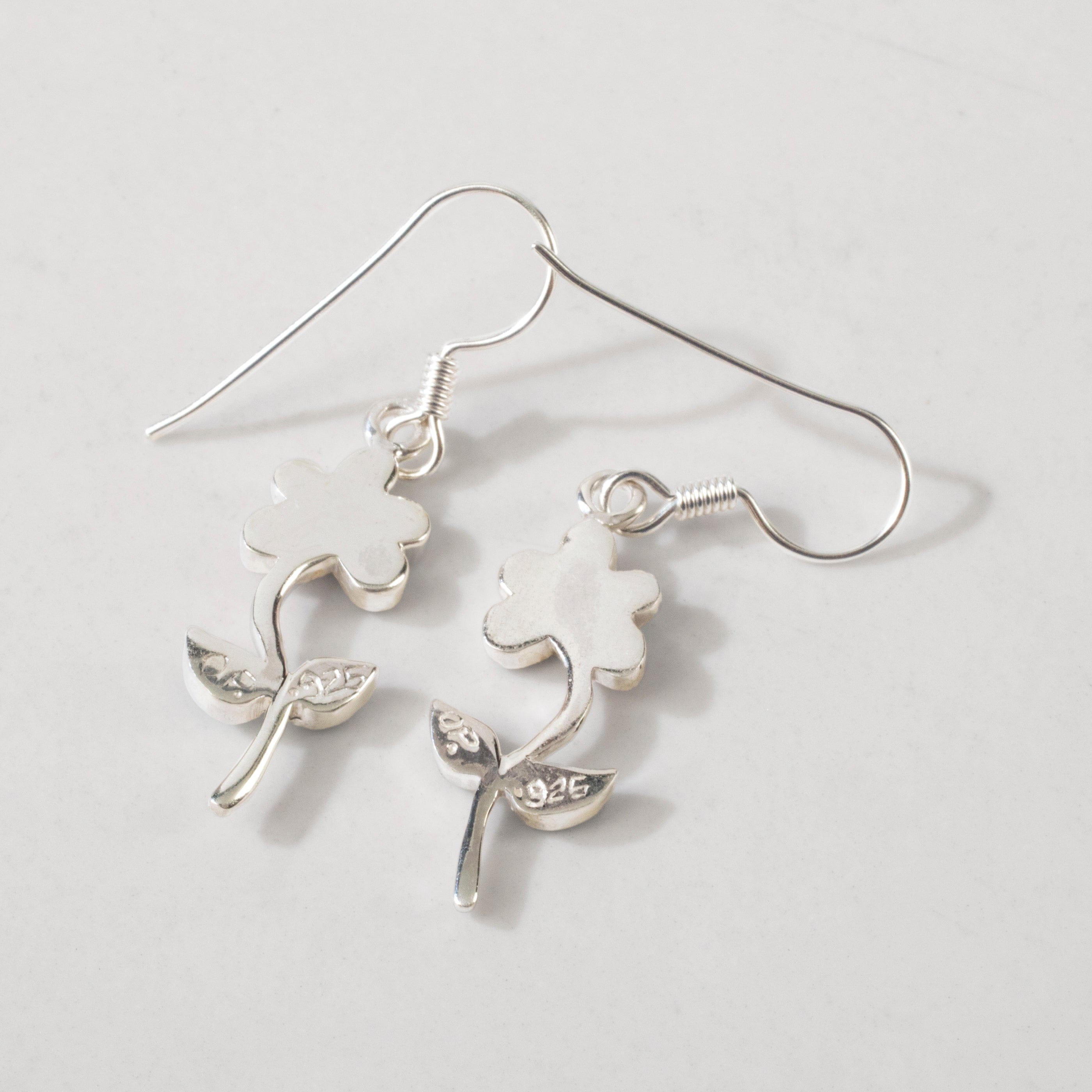 Kalifano Southwest Silver Jewelry Multi Gem Flower 925 Sterling Silver USA Handmade Earring with French Hook NME.2236.MT