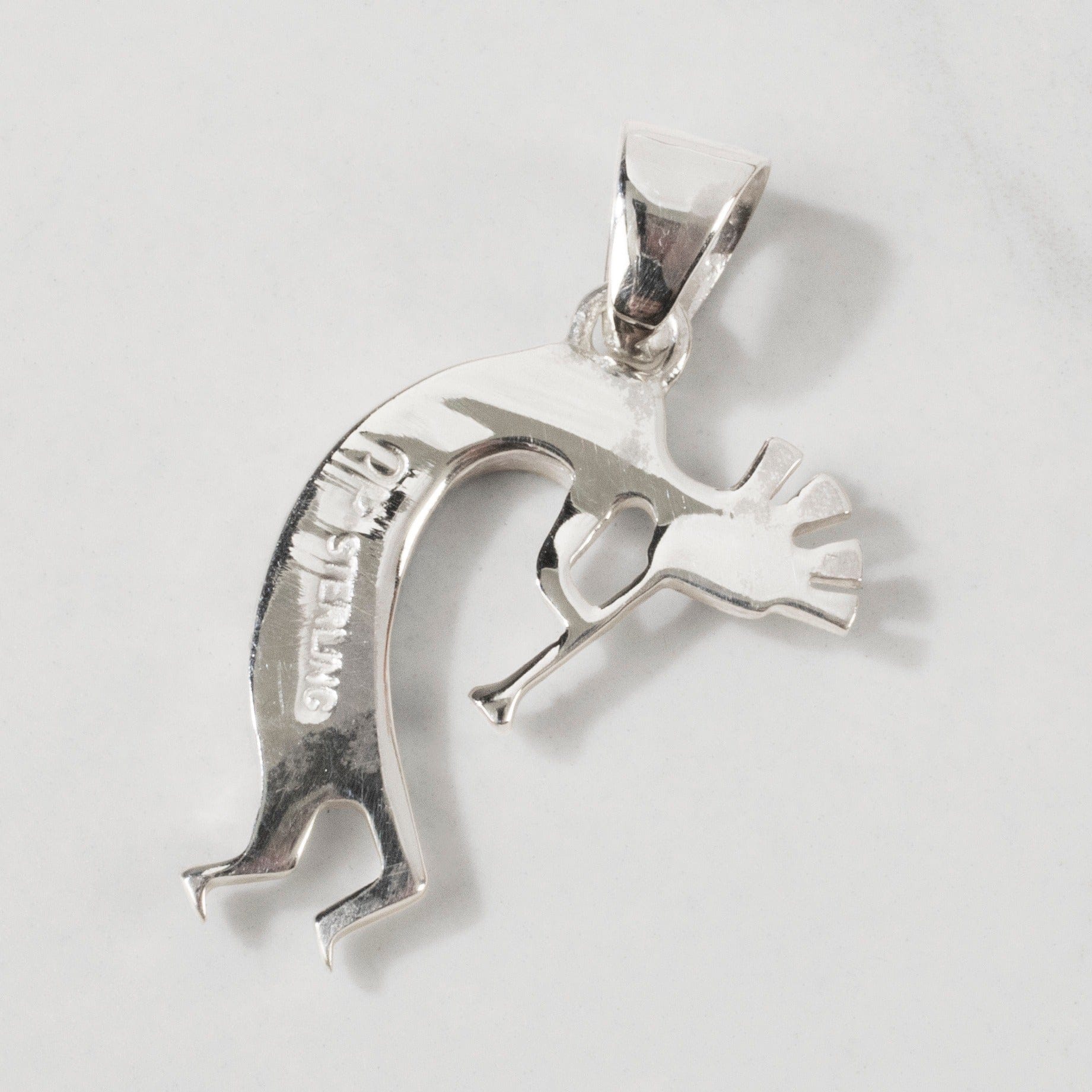Kalifano Southwest Silver Jewelry Multi Gem Kokopelli USA Handmade 925 Sterling Silver Pendant with Opal Accent NMN.0607.MT