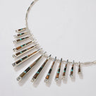 Multi Gem & Tiger Eye Reversible USA Handmade 925 Sterling Silver Necklace