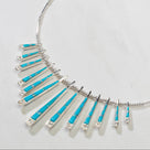 Multi Gem & Turquoise Reversible USA Handmade 925 Sterling Silver Necklace