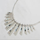 Multi Gem & White Buffalo Reversible USA Handmade 925 Sterling Silver Necklace