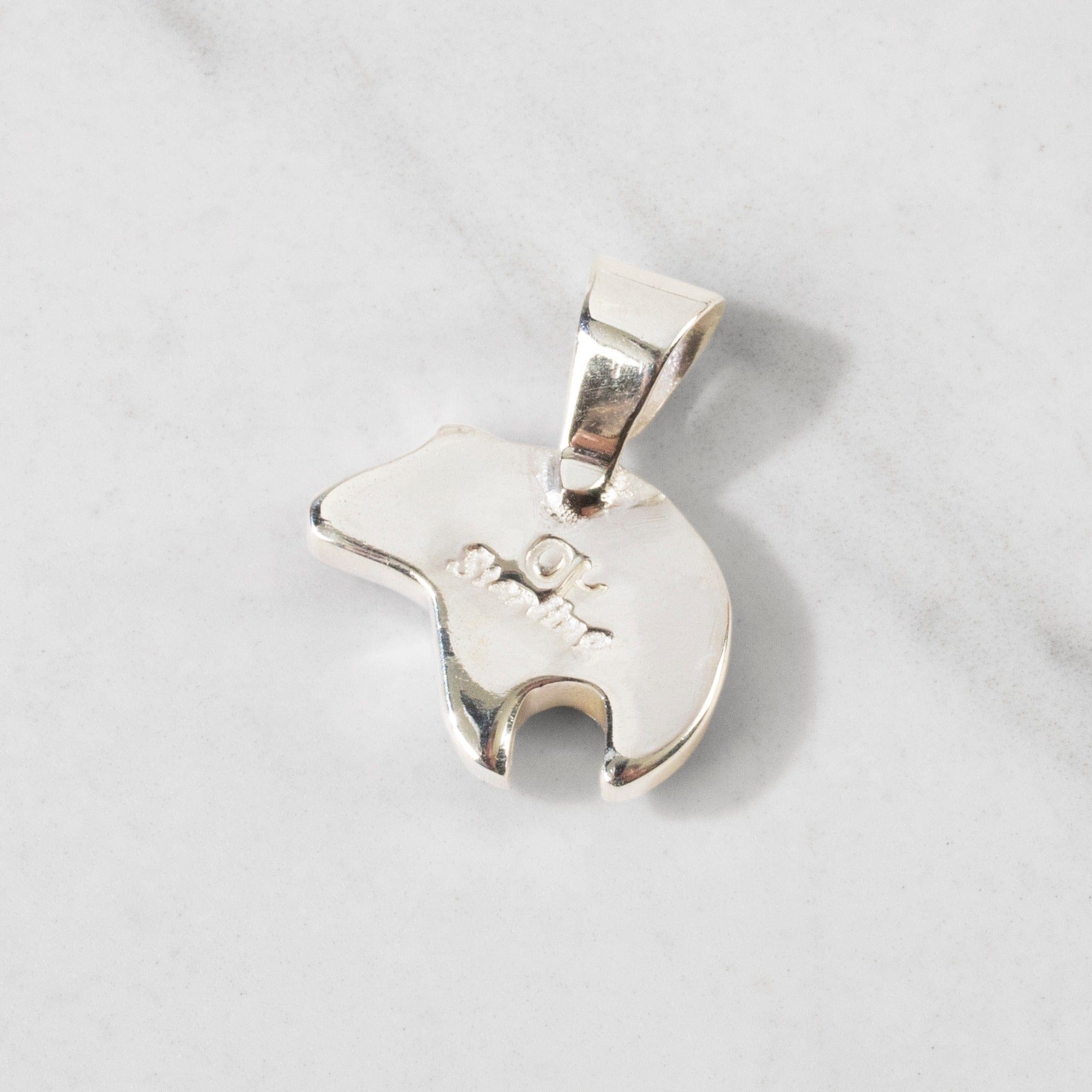 Kalifano Southwest Silver Jewelry Multi Gemstone Bear 925 Sterling Silver USA Handmade Pendant NMN.0466.MT