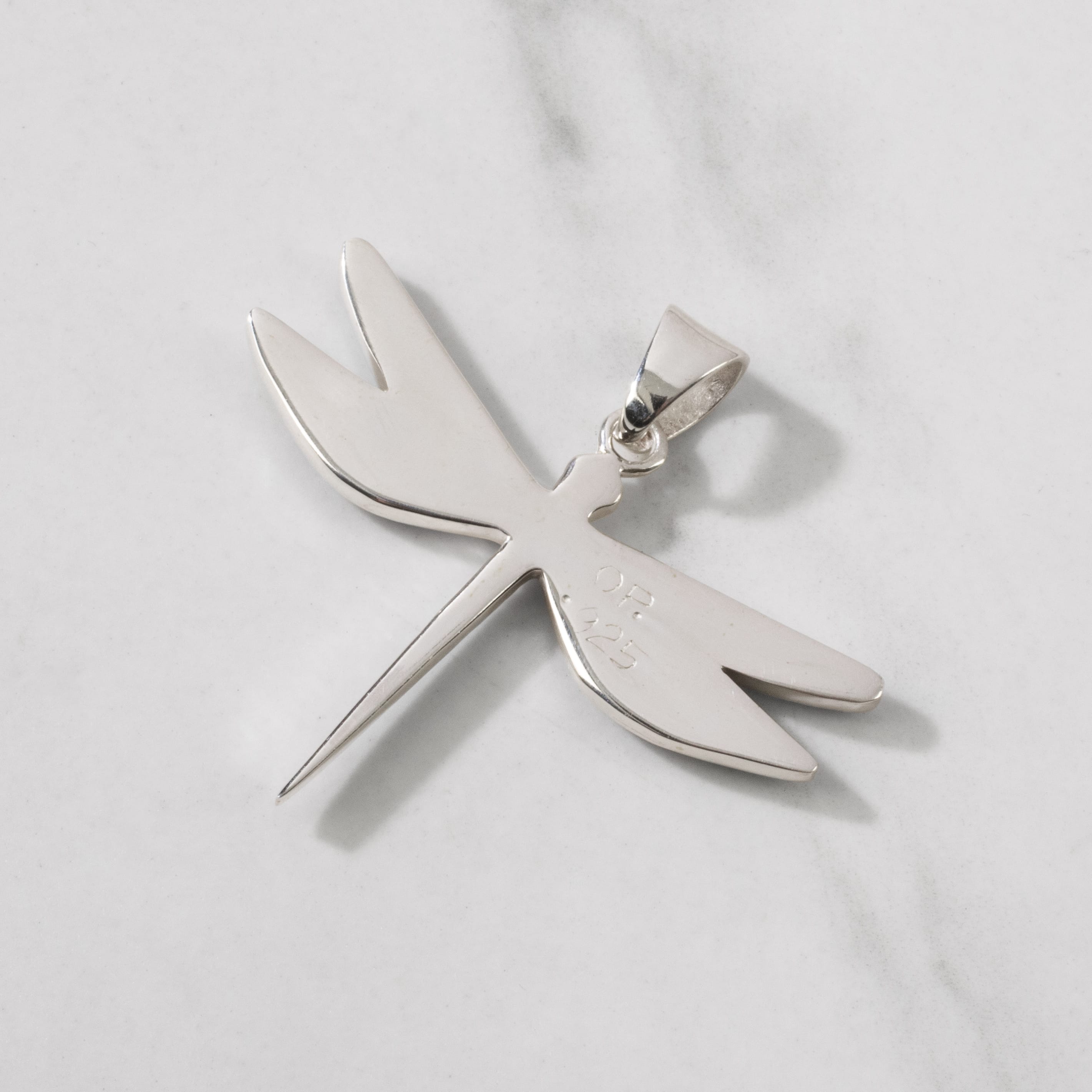 Kalifano Southwest Silver Jewelry Multi Gemstone Dragonfly 925 Sterling Silver Pendant USA Handmade with Opal Accent NMN.2296.MT