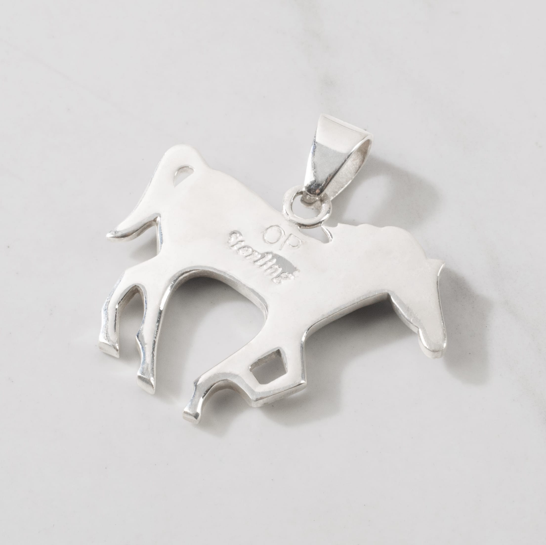 Kalifano Southwest Silver Jewelry Multi Gemstone Horse Handmade with Sterling Silver Pendant and Opal Accent NMN.1089.MT