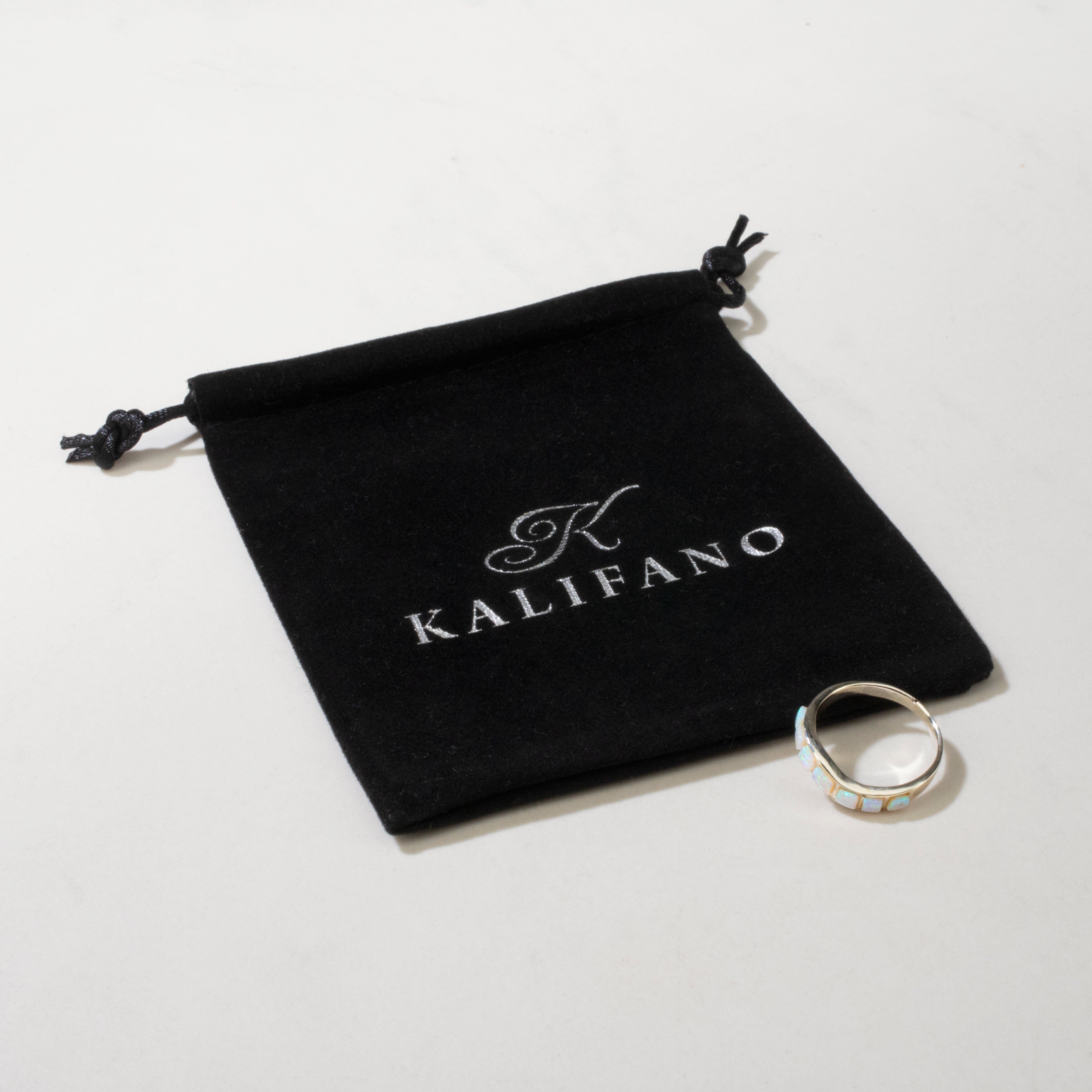 Kalifano Southwest Silver Jewelry Opal 925 Sterling Silver Ring Handmade