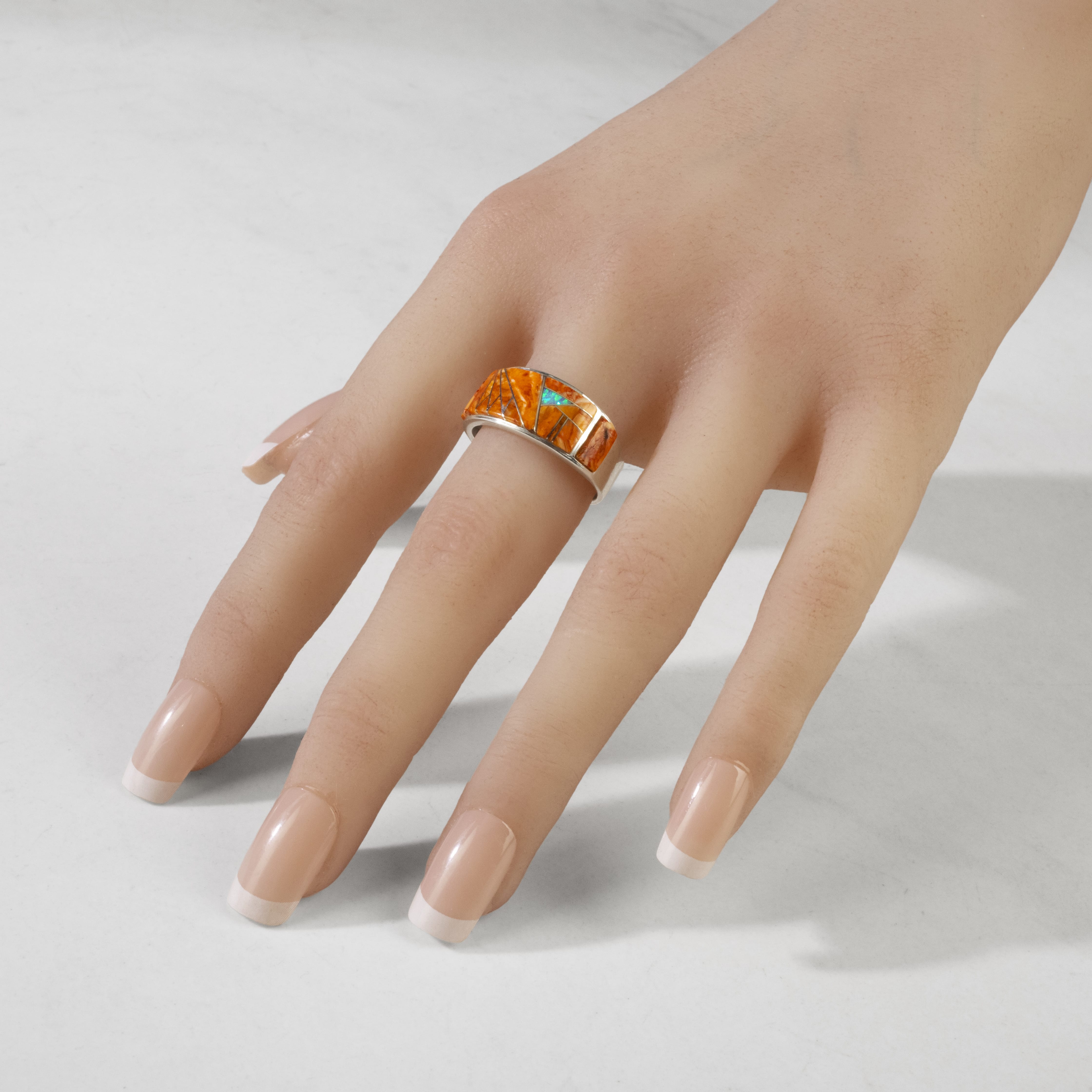 Spiny Oyster Shell 925 Sterling Silver Ring USA Handmade with Labrator