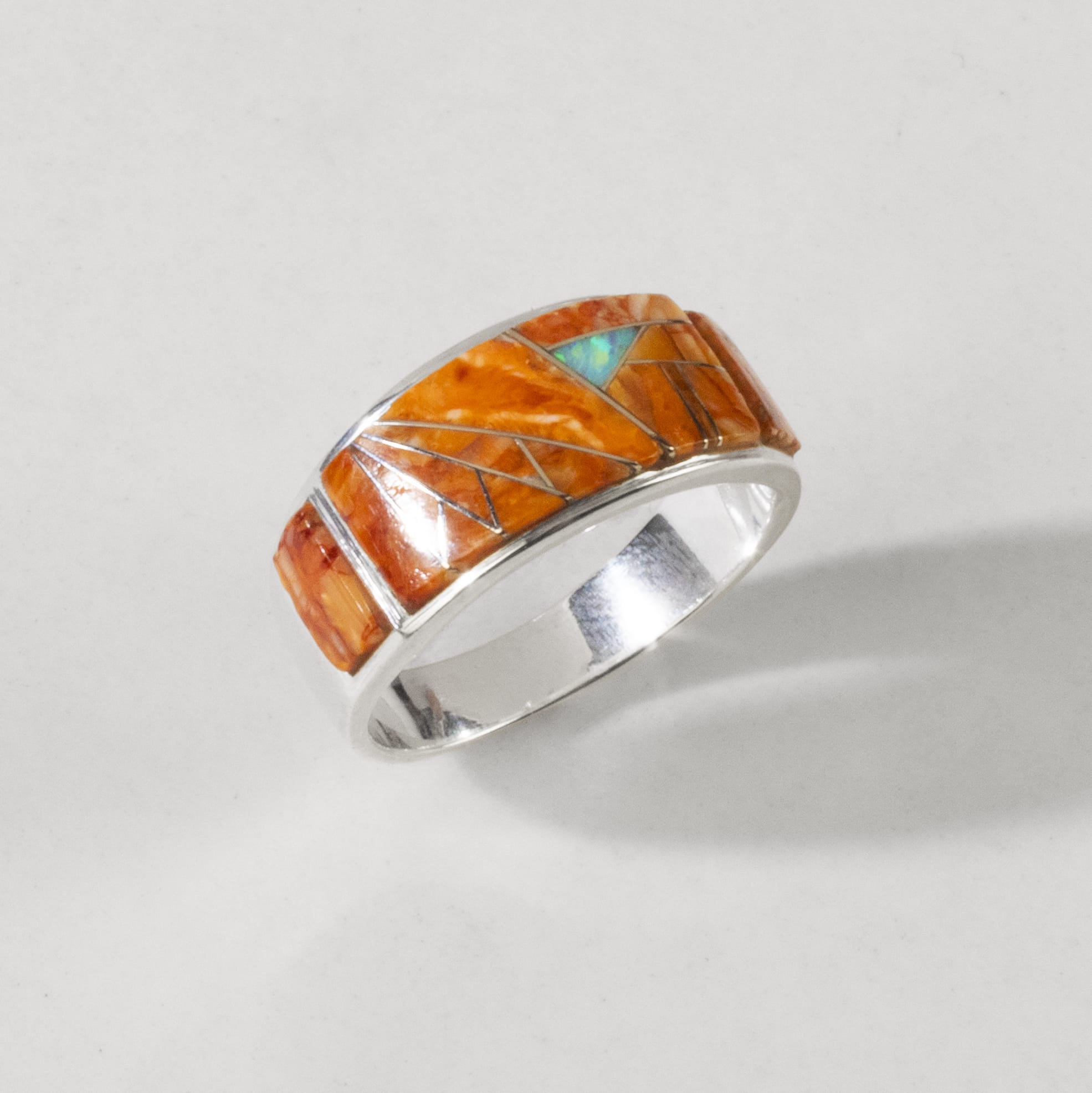 Spiny Oyster Shell 925 Sterling Silver Ring USA Handmade with Labrator