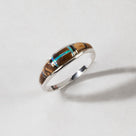Tiger Eye 925 Sterling Silver Ring USA Handmade with Labratory Opal Accent