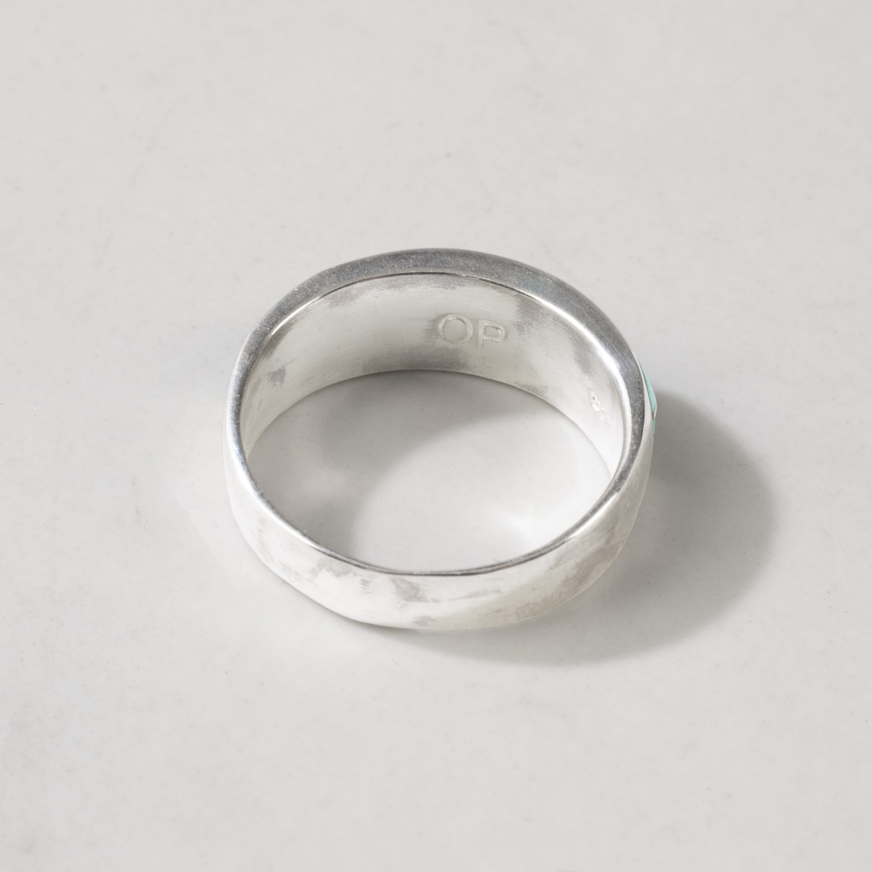 KALIFANO | Turquoise 925 Silver USA Handmade Ring with Lab Opal Accent