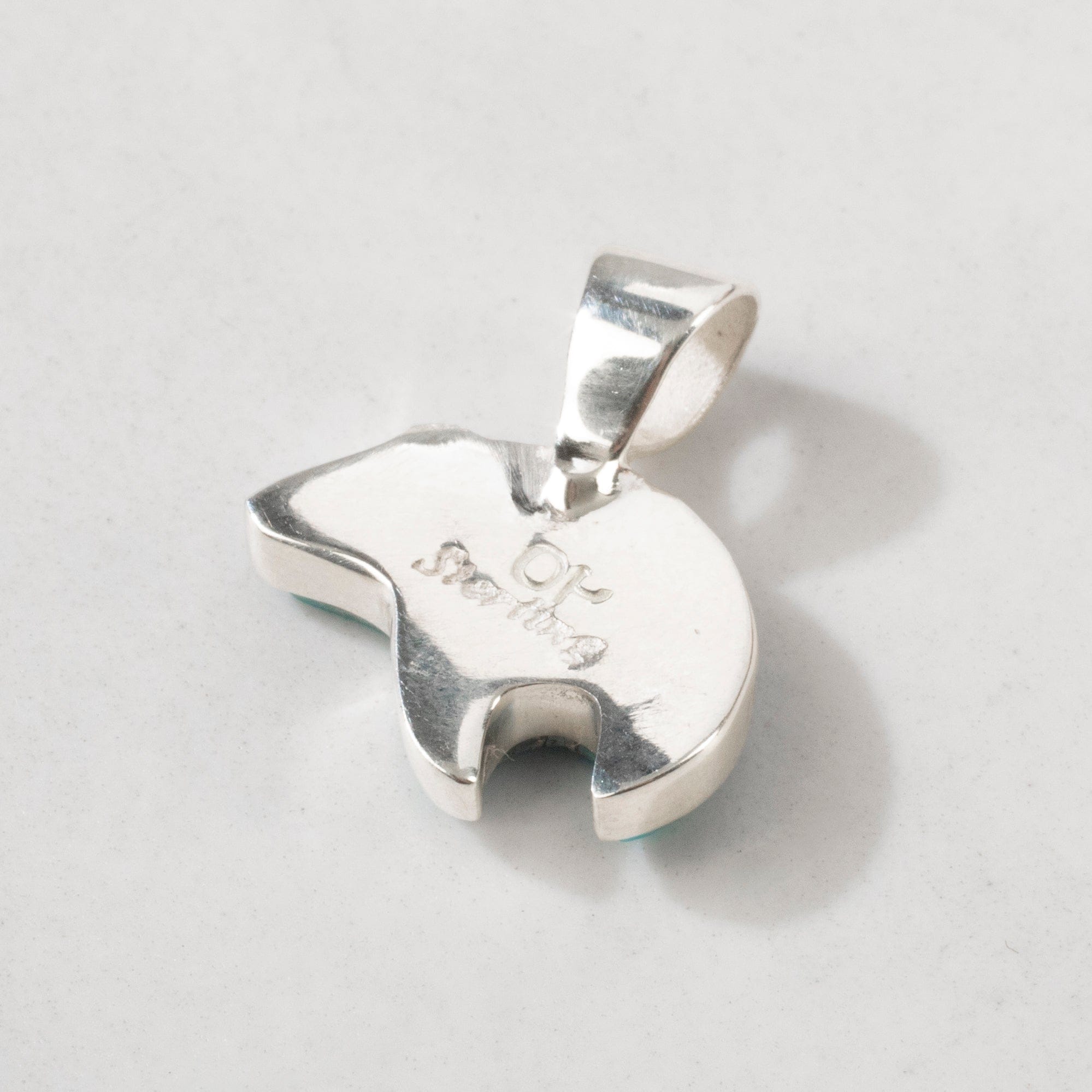 Kalifano Southwest Silver Jewelry Turquoise Bear 925 Sterling Silver USA Handmade Pendant NMN.0466.TQ