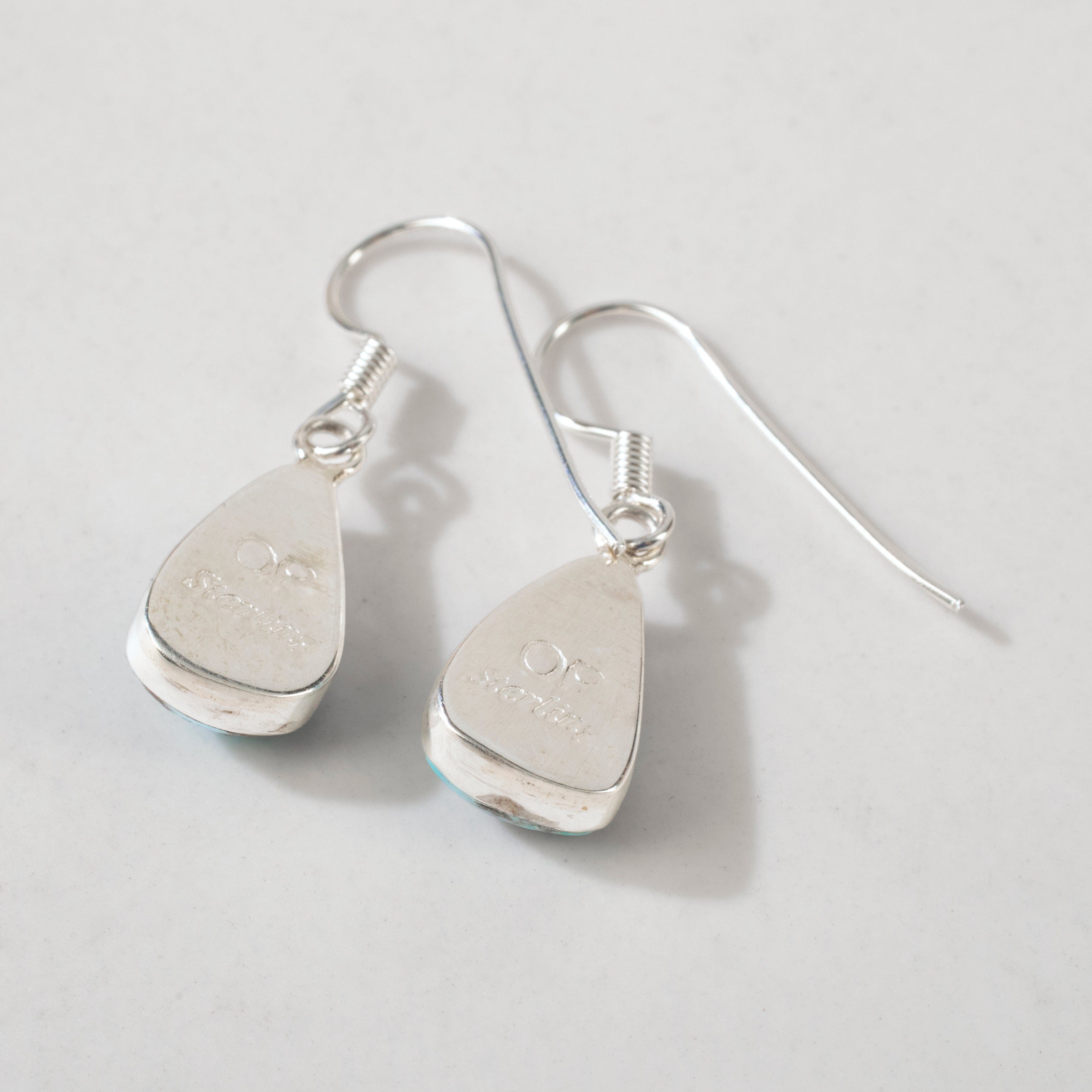 Kalifano Southwest Silver Jewelry Turquoise Dangle 925 Sterling Silver USA Handmade Earrings with French Hook Backing NME.0018.TQ