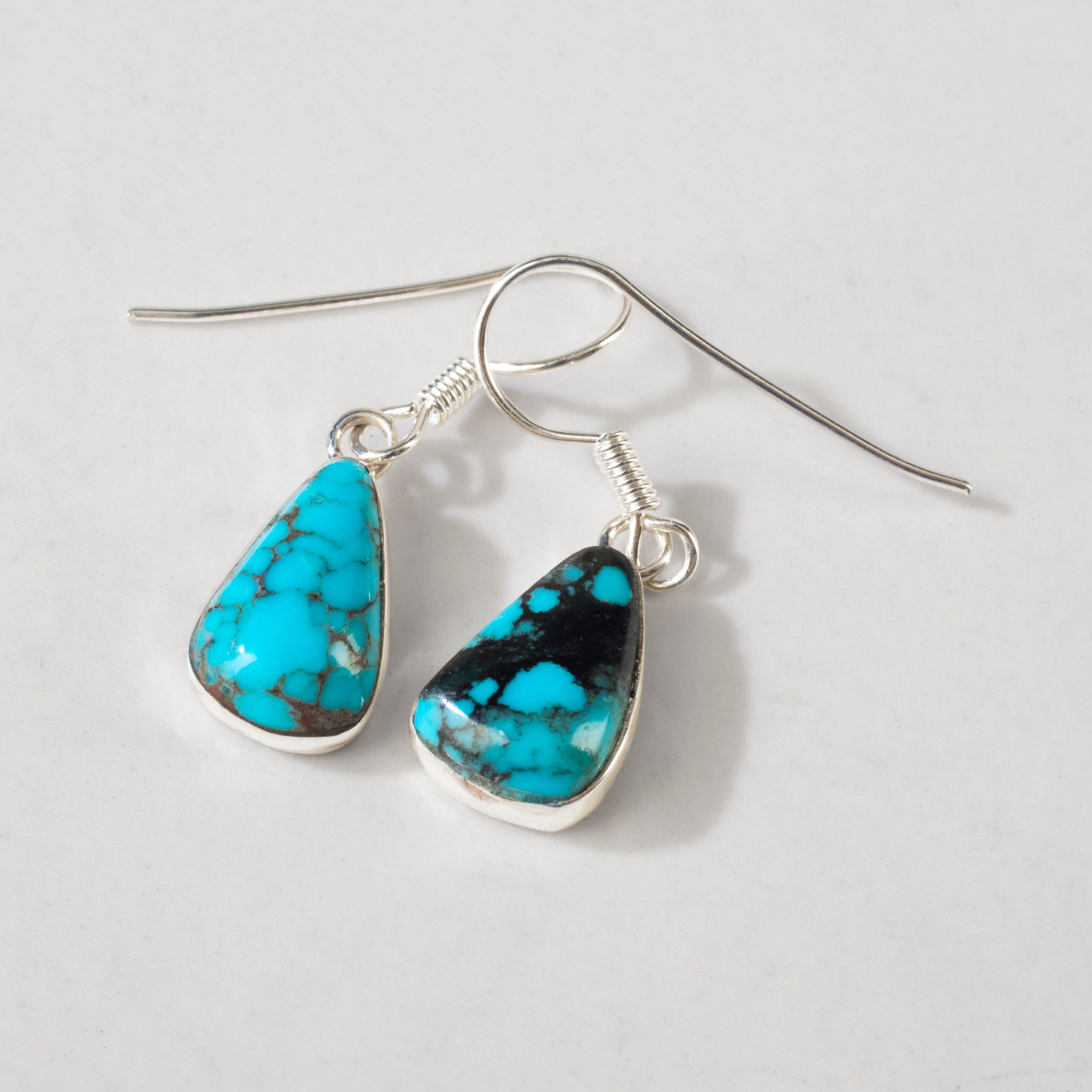 Kalifano Southwest Silver Jewelry Turquoise Dangle 925 Sterling Silver USA Handmade Earrings with French Hook Backing NME.0018.TQ