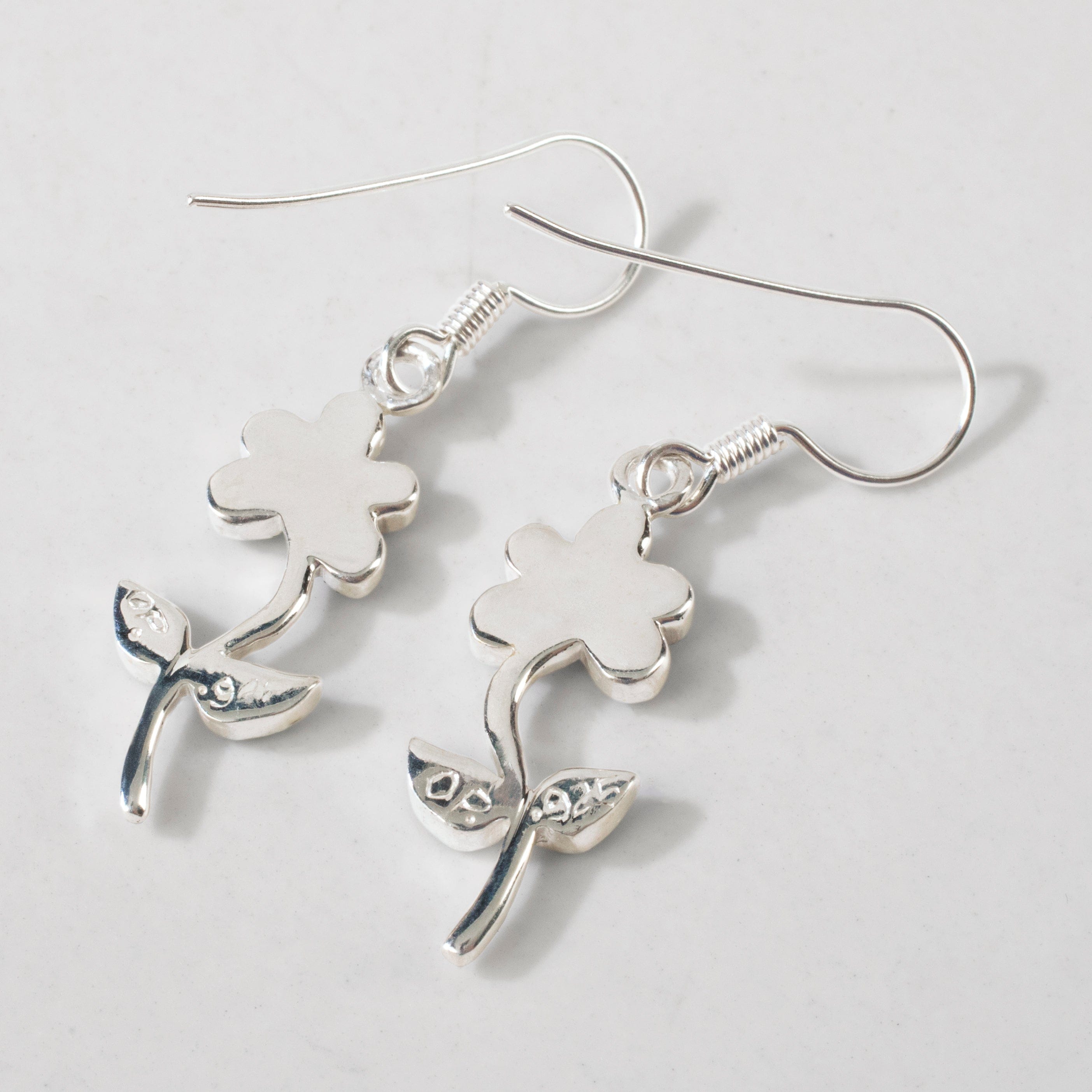 Kalifano Southwest Silver Jewelry Turquoise Flower 925 Sterling Silver USA Handmade Earring with French Hook NME.2236.TQ