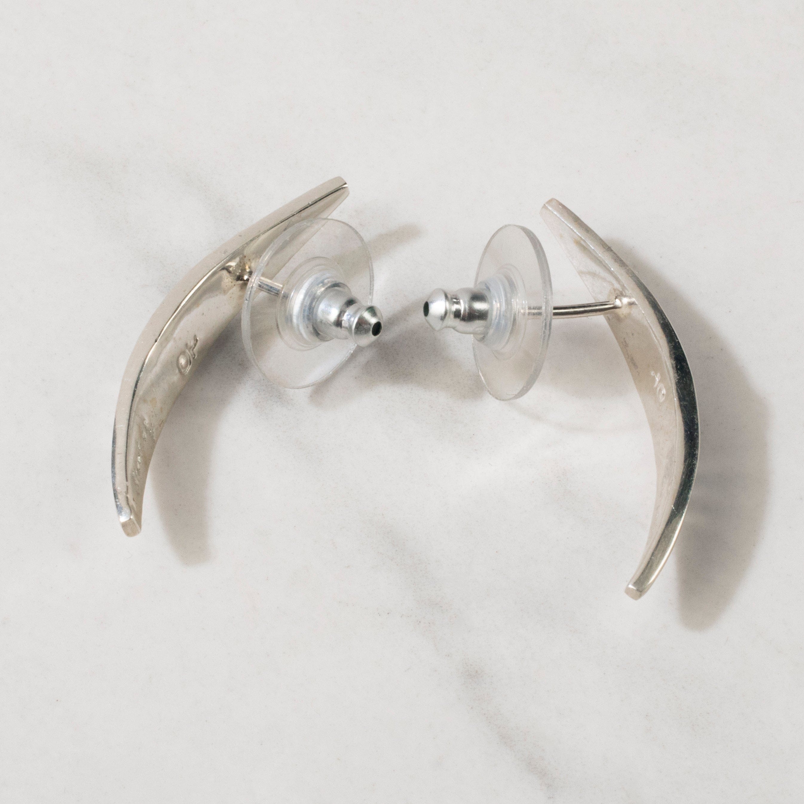 Kalifano Southwest Silver Jewelry White Buffalo Turquoise 925 Sterling Silver USA Handmade Earrings with Stud Backing NME.0666.WB