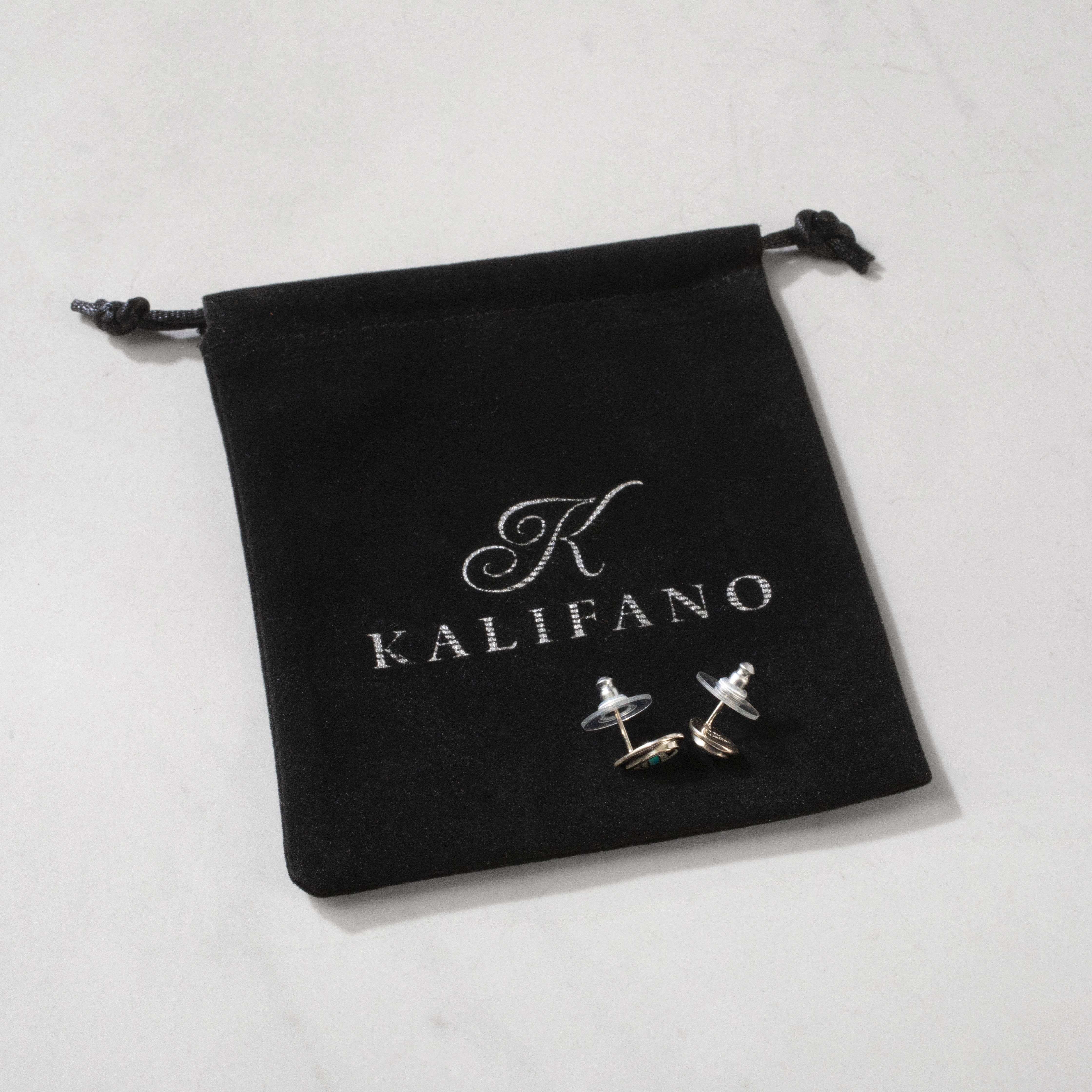 Kalifano Southwest Silver Jewelry White Buffalo Turquoise Teardrop 925 Sterling Silver Earring with Stud Backing USA Handmade with Opal Accent NME.0386.WB