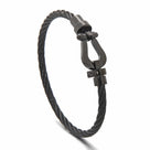 Black Arabian Cable Braided Steel Hearts Bracelet