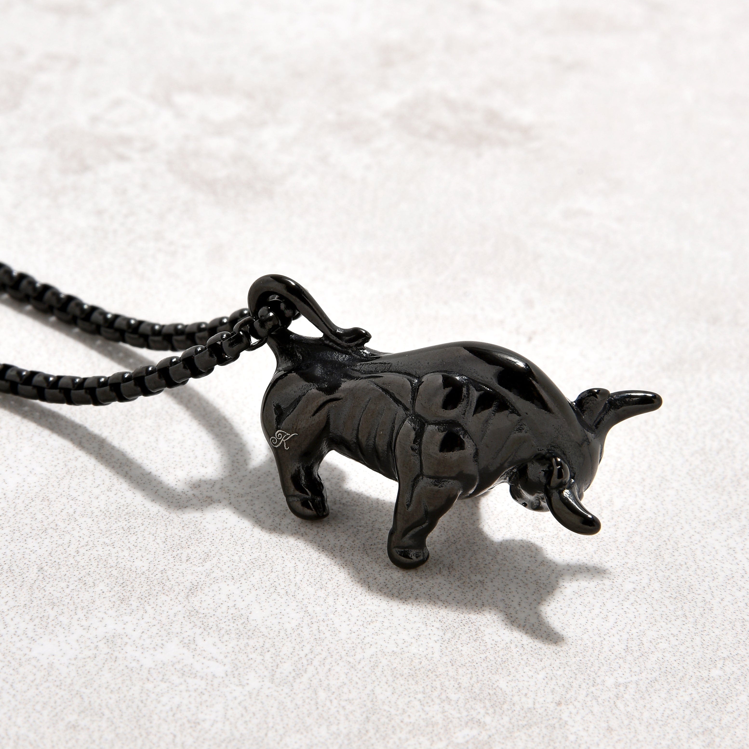 Kalifano Steel Hearts Jewelry Black Bull Steel Hearts Necklace SHN526-B