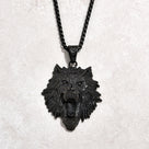 Black Wolf Steel Hearts Necklace