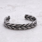 Braided Feather Steel Hearts Cuff