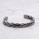 Braided Weave Steel Hearts Cuff