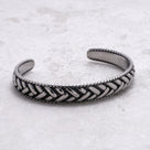 French Woven Steel Hearts Cuff