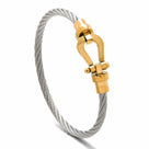 Gold and Silver Arabian Cable Braided Steel Hearts Bracelet