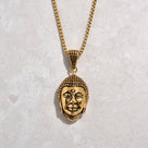 Gold Buddha Steel Hearts Necklace