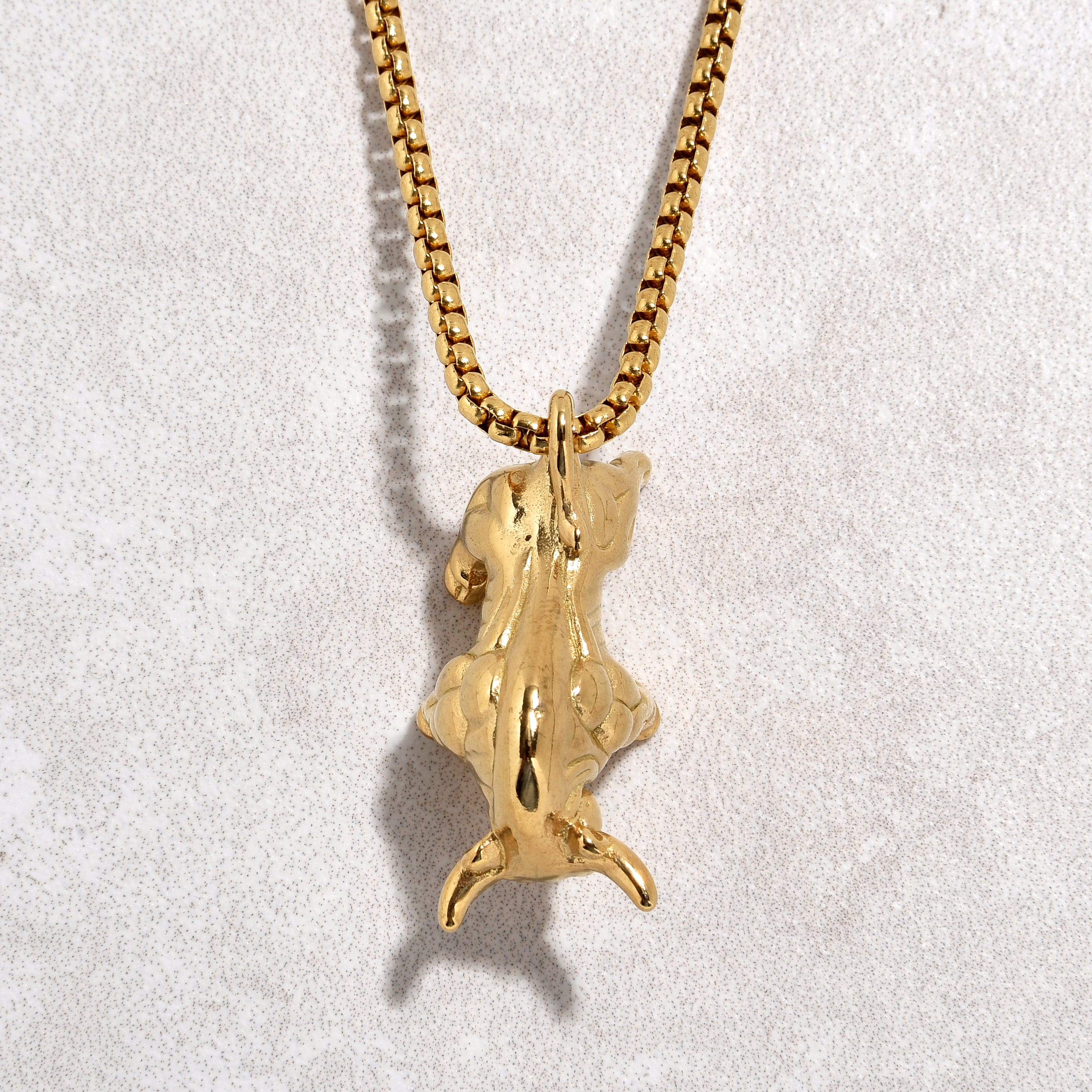 Kalifano Steel Hearts Jewelry Gold Bull Steel Hearts Necklace SHN526-G