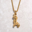 Gold Jaguar Steel Hearts Necklace