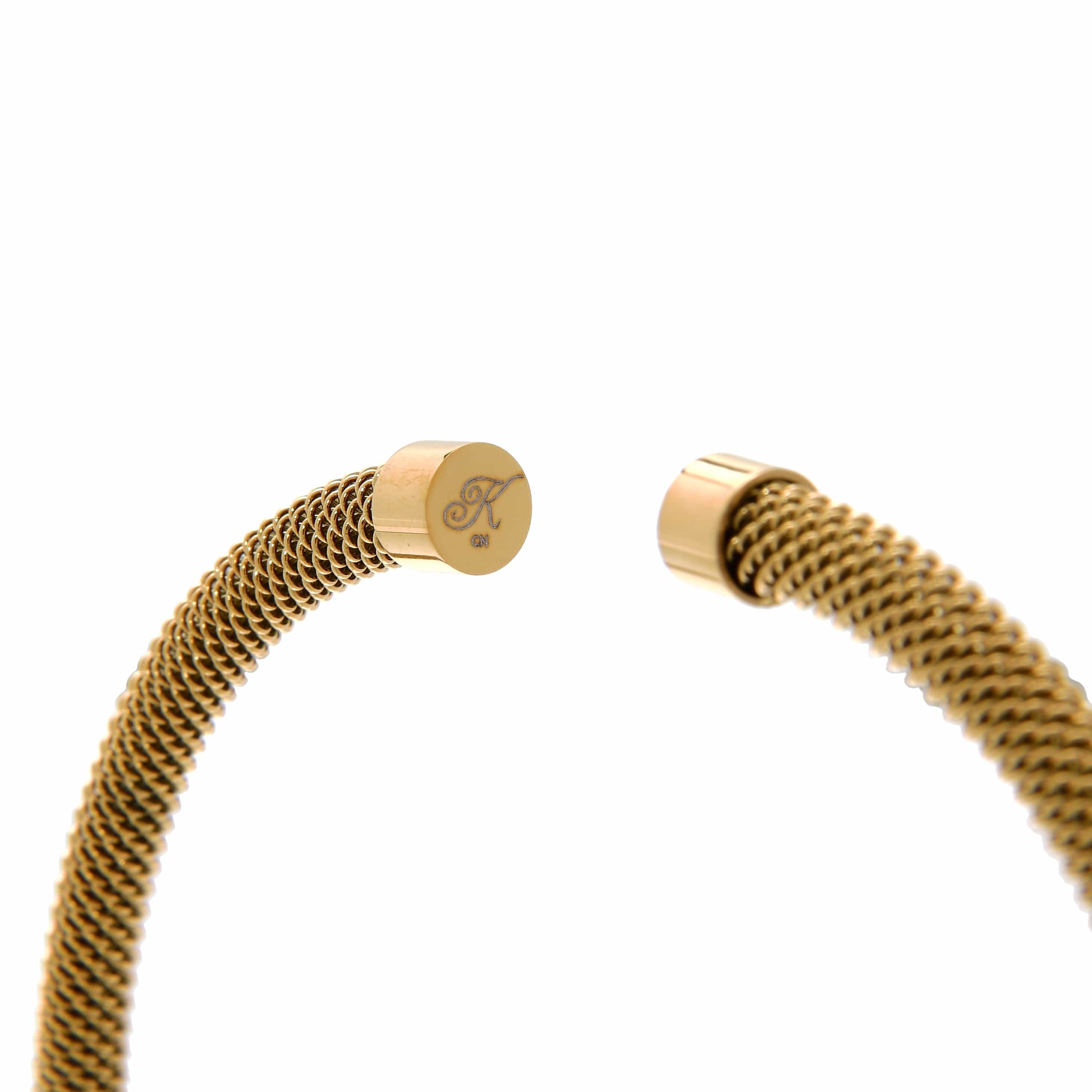 Kalifano Steel Hearts Jewelry Gold Rope Braided Steel Hearts Bracelet SHB145-G