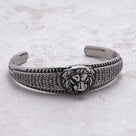Lions Head Steel Heart Cuff