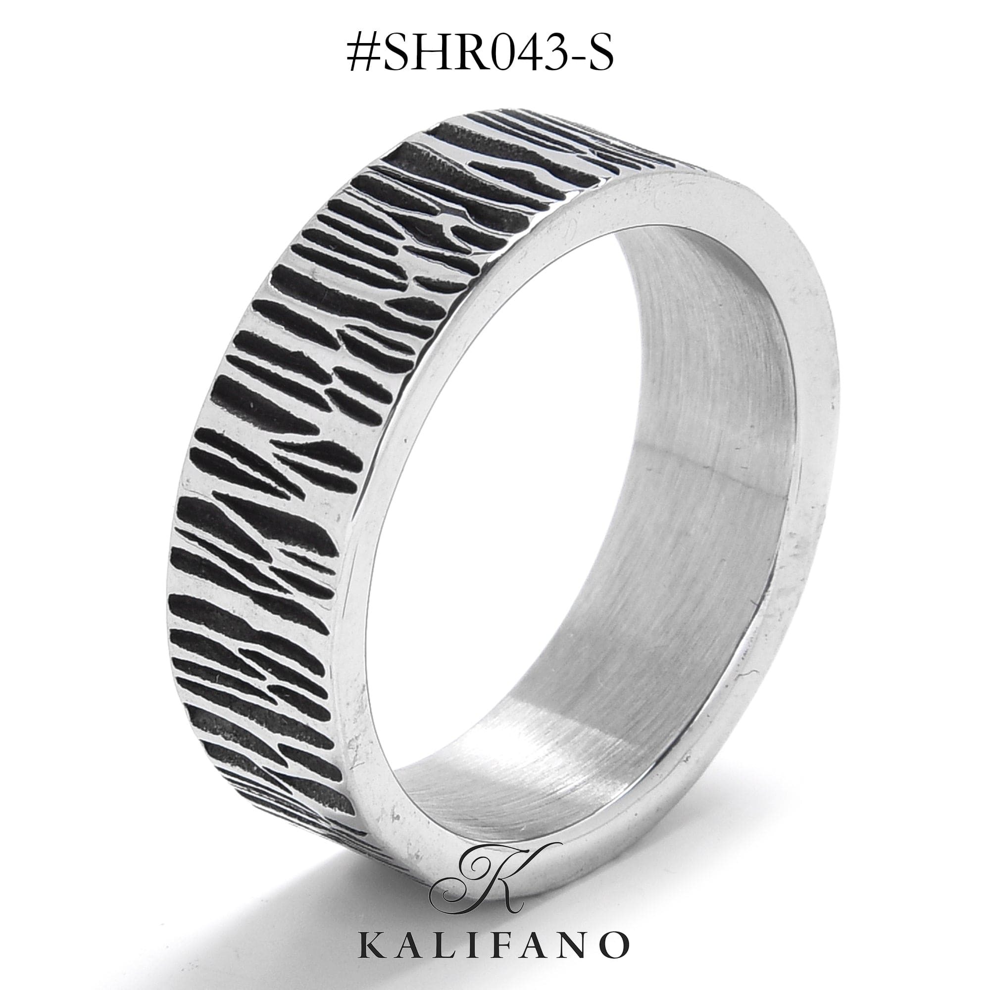 Kalifano Steel Hearts Jewelry Silver Bamboo Tree Steel Hearts Ring