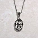 Silver Buddha Steel Hearts Necklace