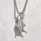 Silver Bull Steel Hearts Necklace