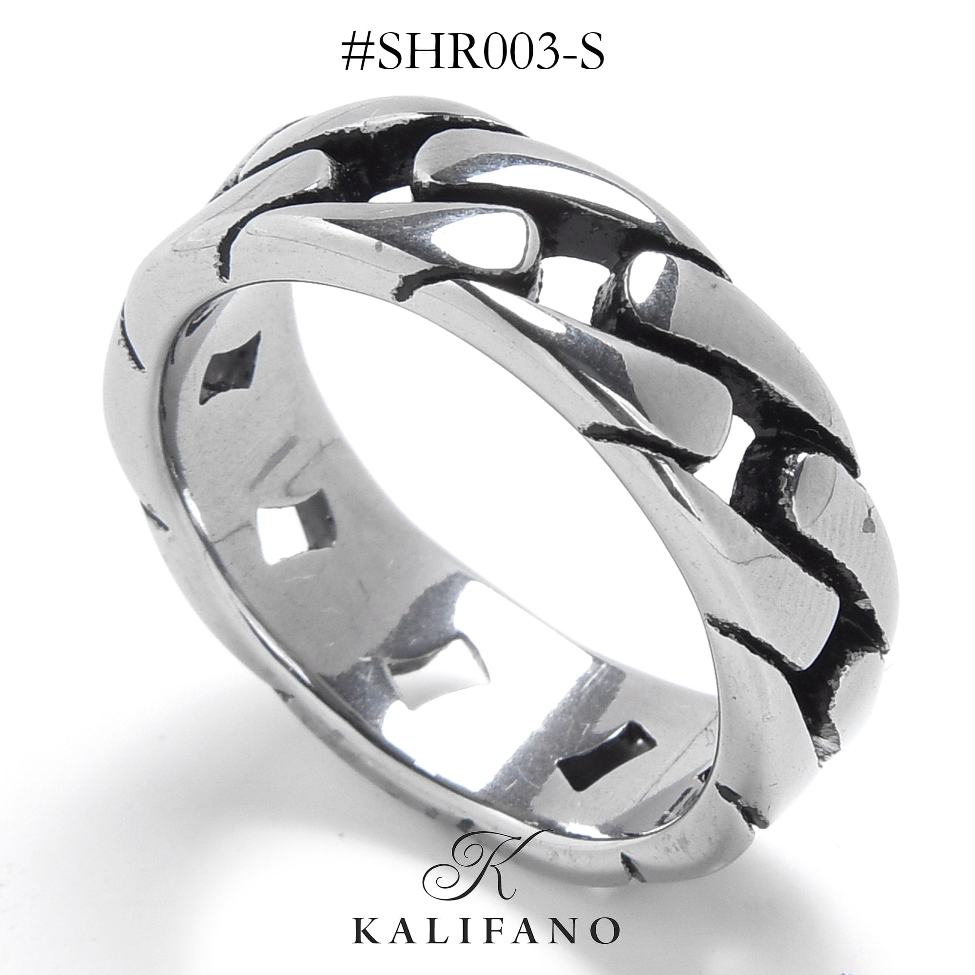 Kalifano Steel Hearts Jewelry Silver Chain Steel Hearts Ring