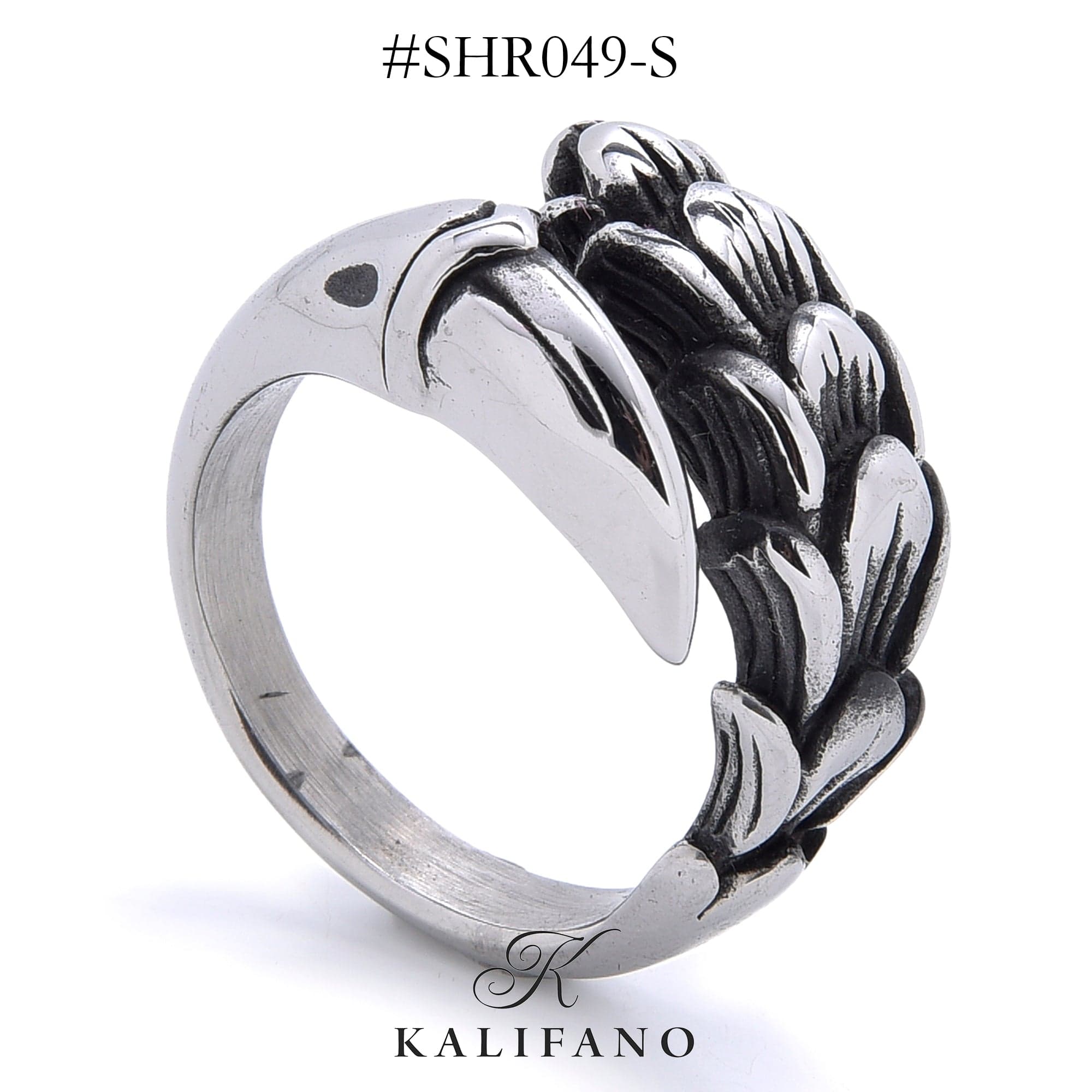 Kalifano Steel Hearts Jewelry Silver Claw Steel Hearts Ring