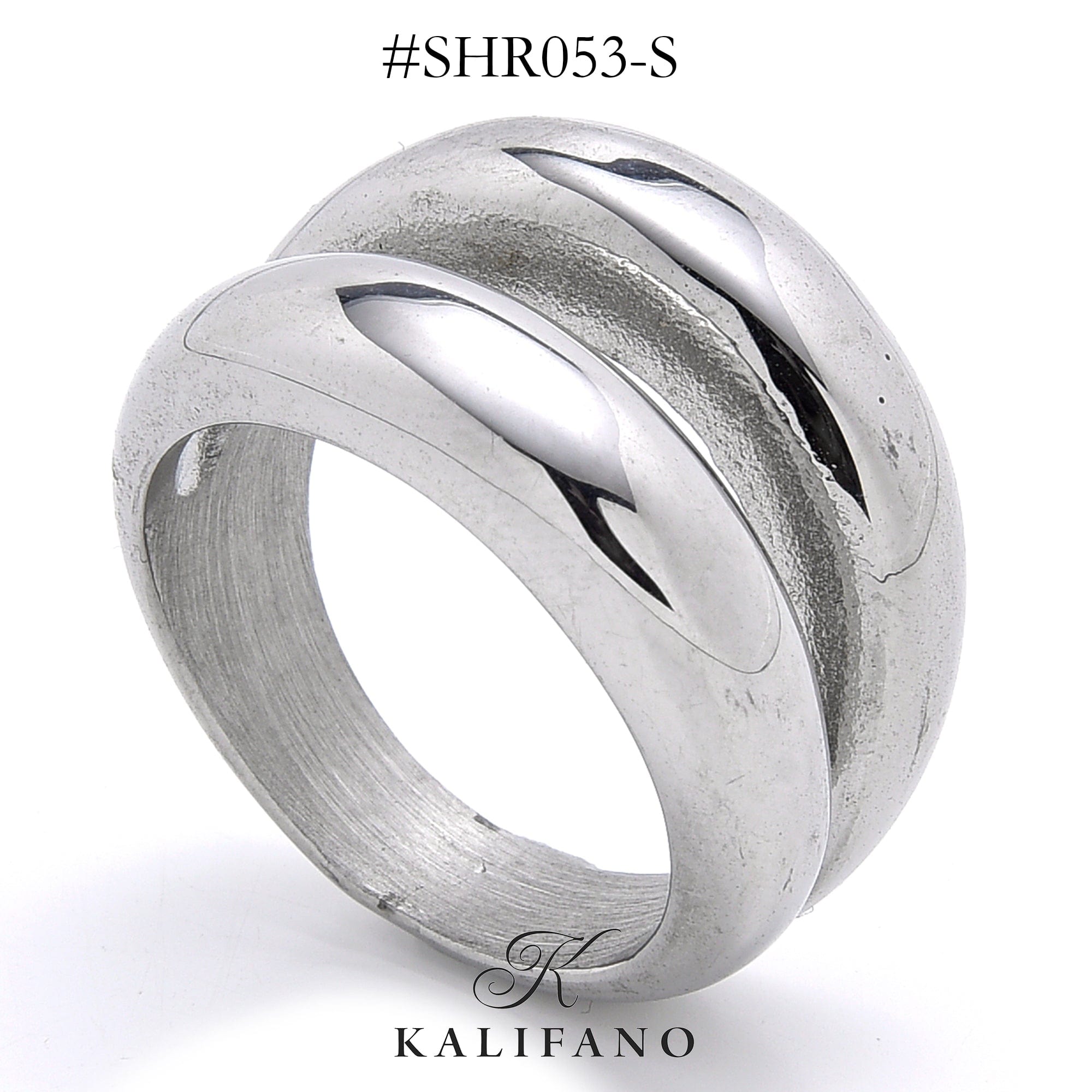 Kalifano Steel Hearts Jewelry Silver Double Track Steel Hearts Ring