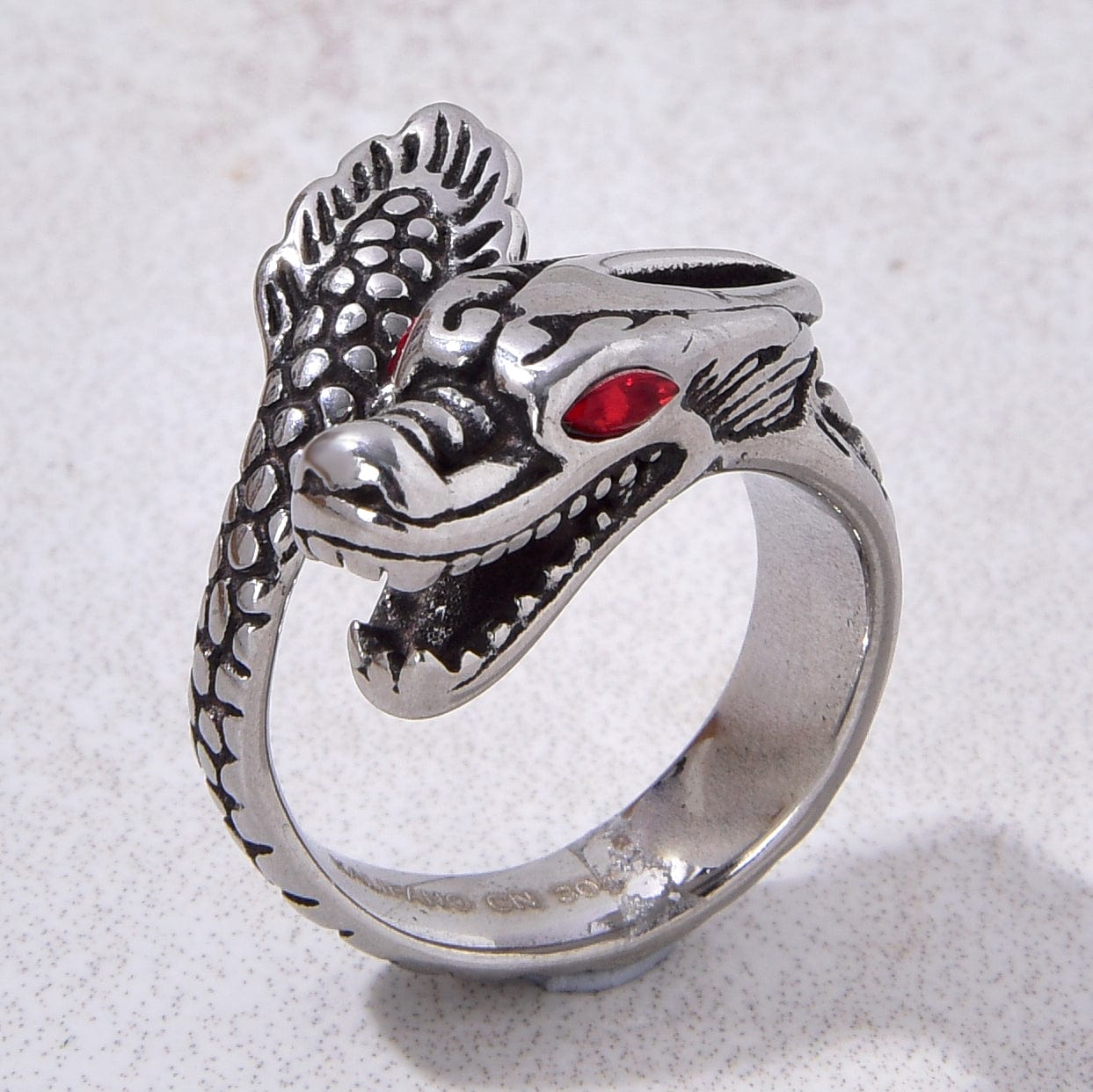 Kalifano Steel Hearts Jewelry Silver Dragon Steel Hearts Ring