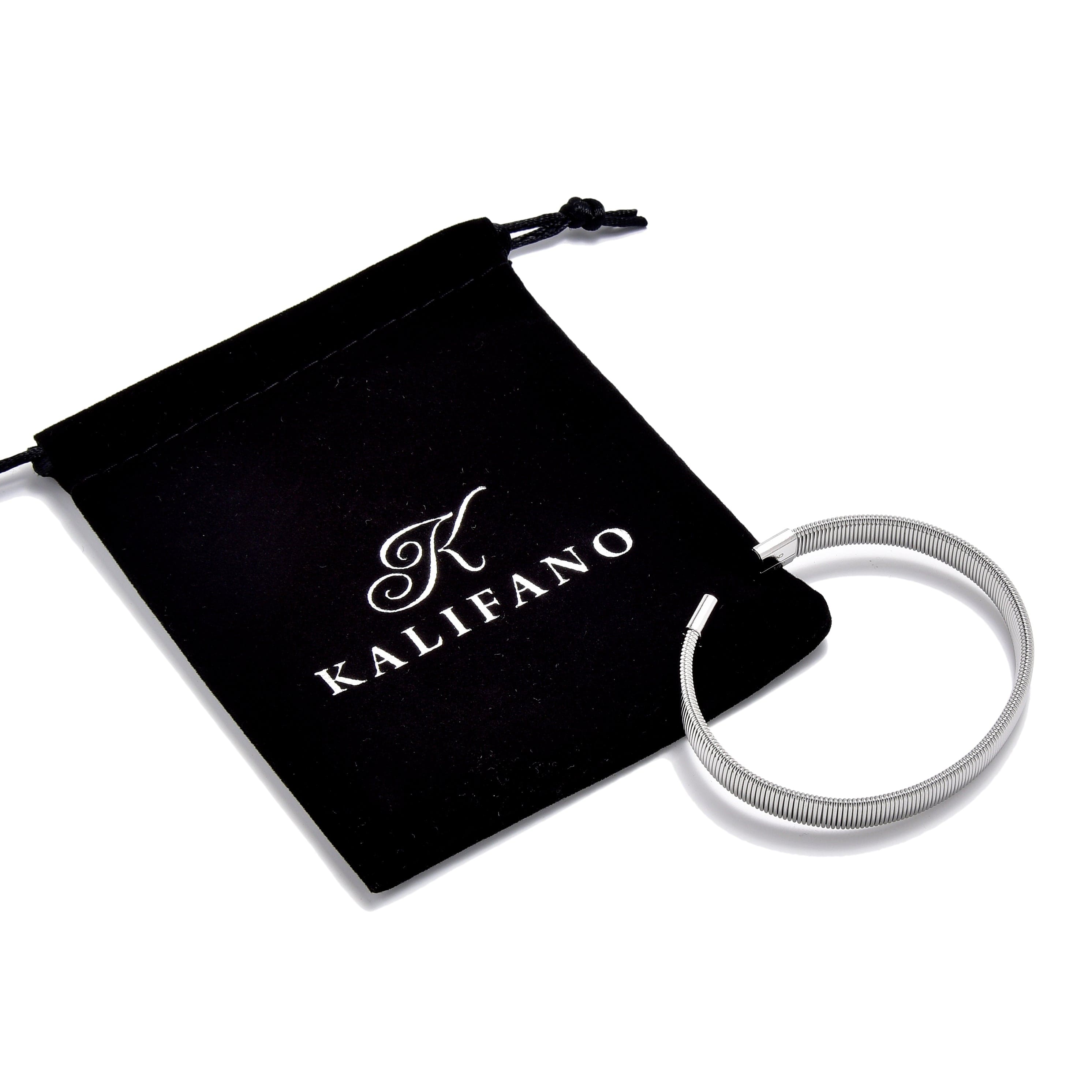 Kalifano Steel Hearts Jewelry Silver Flex Cable Braided Steel Hearts Bracelet SHB144-S