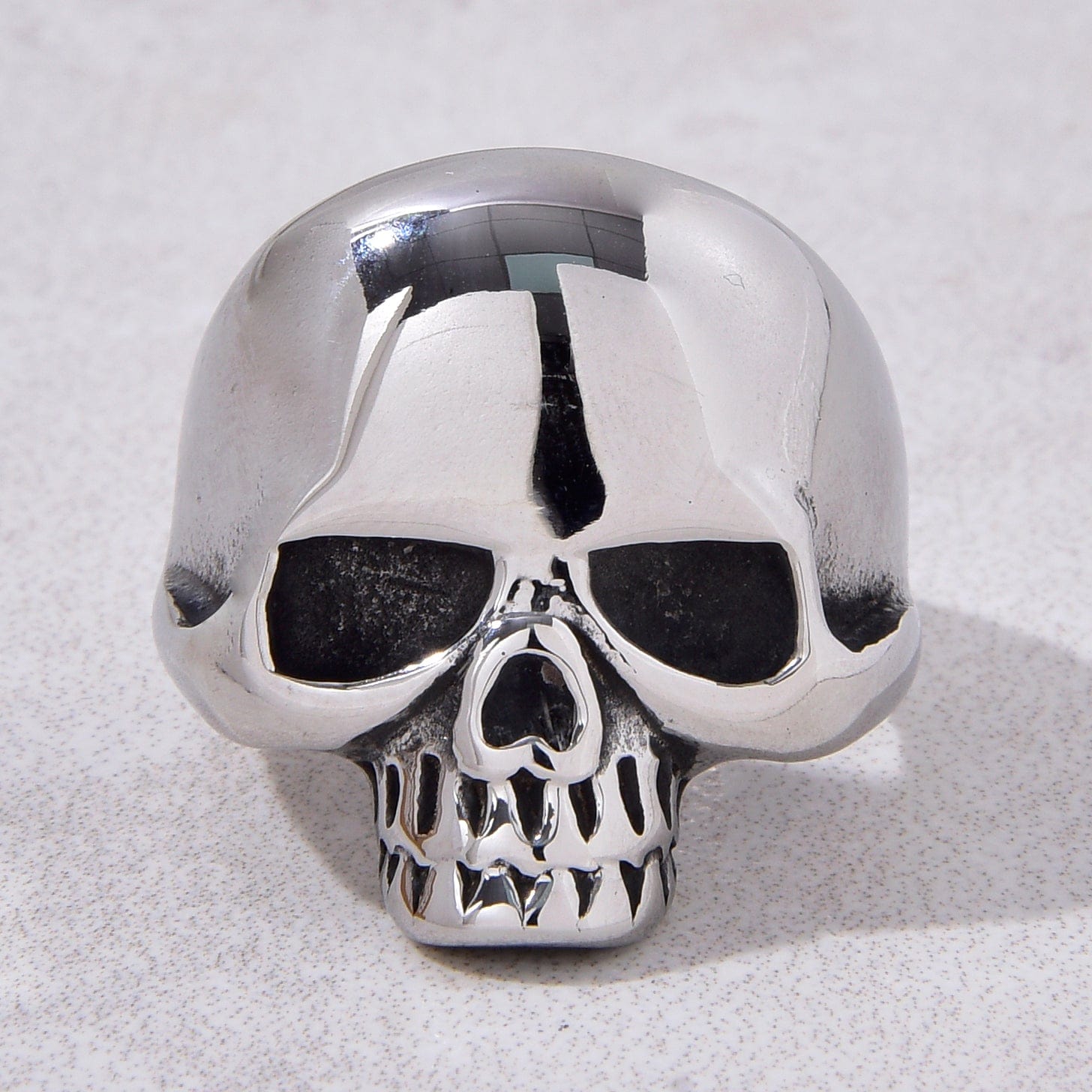 Kalifano Steel Hearts Jewelry Silver Skull Steel Hearts Ring