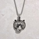 Silver Tiger Steel Hearts Necklace