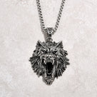Silver Wolf Steel Hearts Necklace