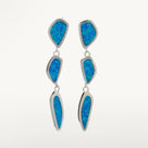 Aqua Opal 925 Sterling Silver Dangly Earrings with Stud Backing