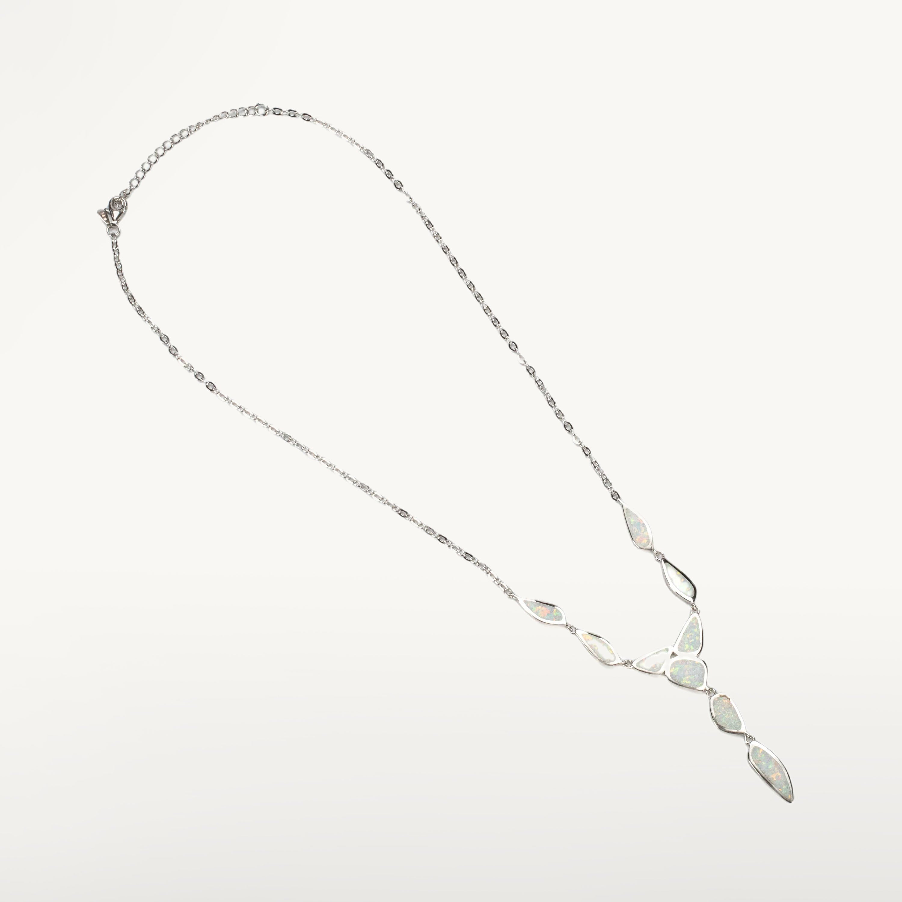 Kalifano Sterling Silver Opalite White Opal 925 Sterling Silver Necklace OPLN-55083-WO
