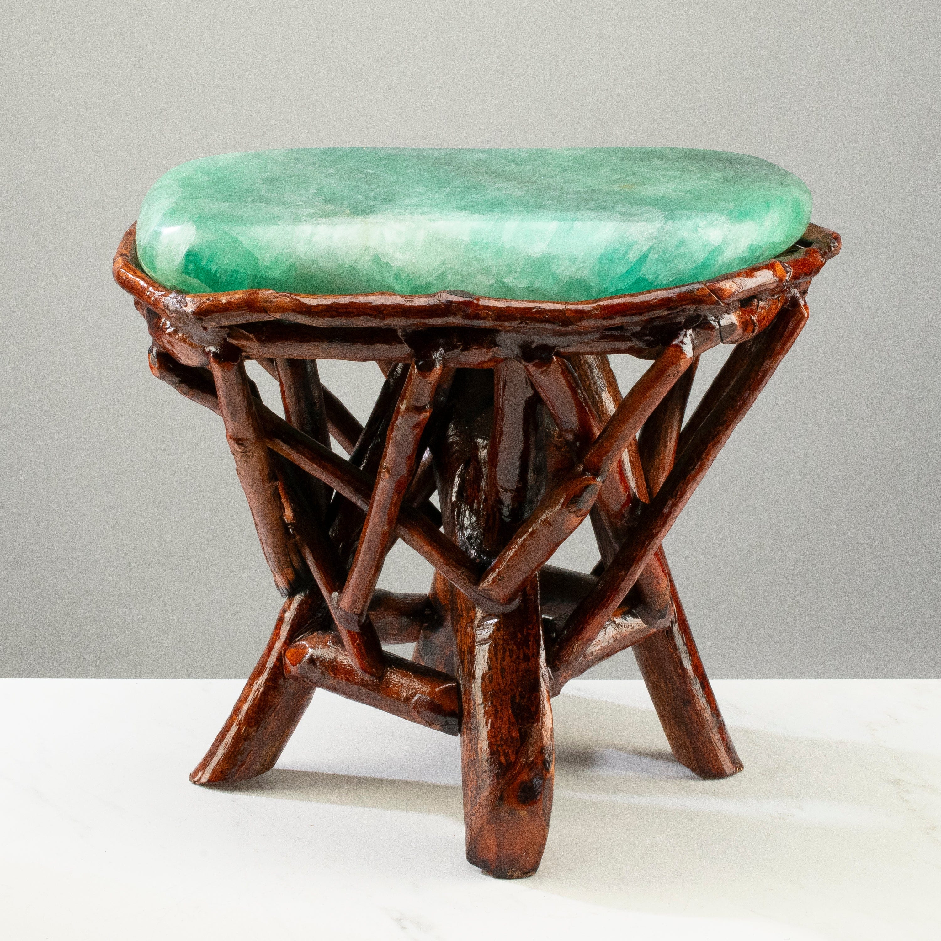 KALIFANO Table Green Fluorite Side Table 15" FLC4200.001