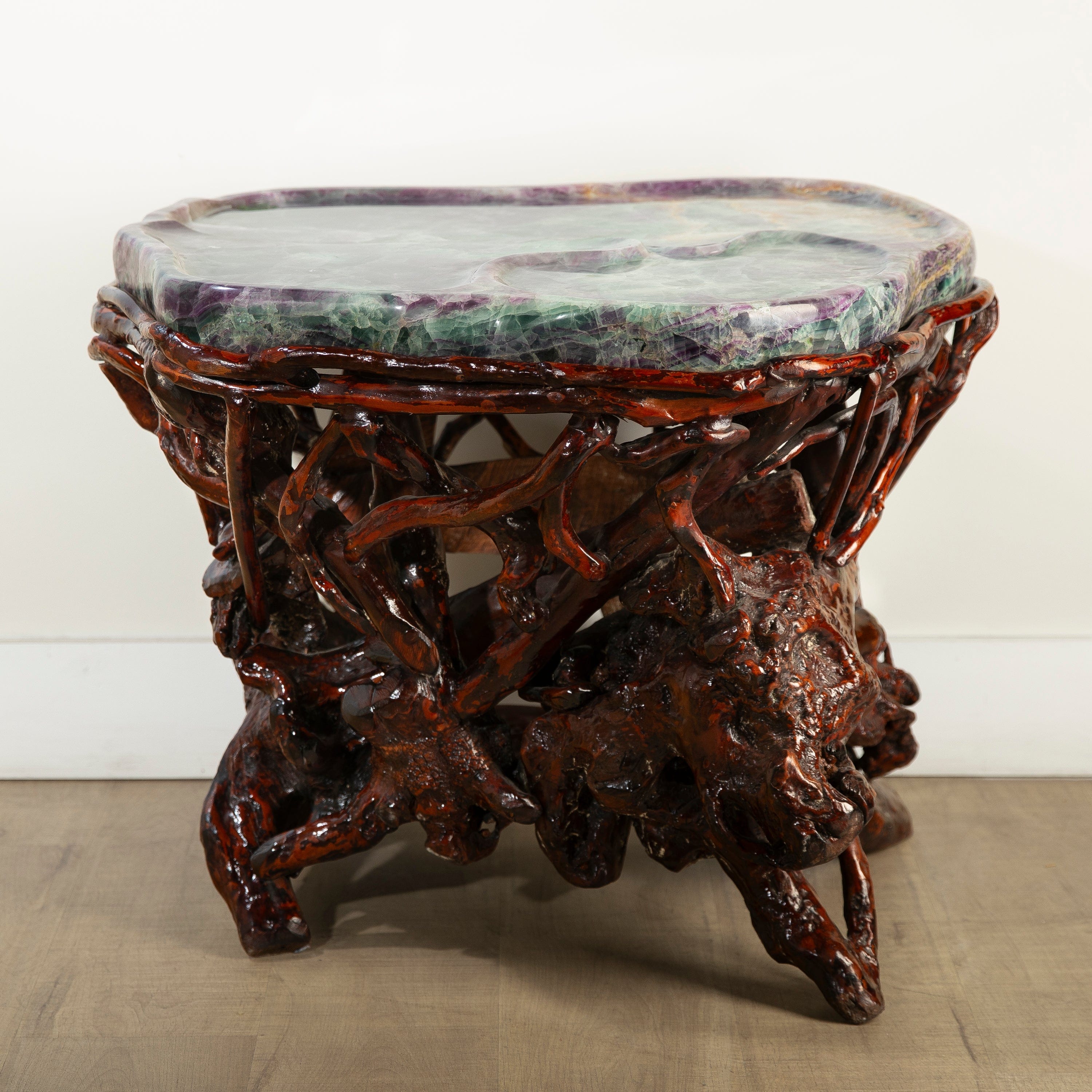 KALIFANO Table Green & Purple Fluorite Coffee Table 30" FT28000.001